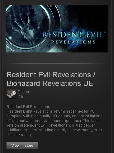 Resident Evil Revelations - STEAM Gift - Region Free**