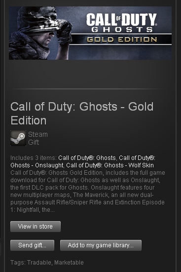 call of duty ghost gold edition