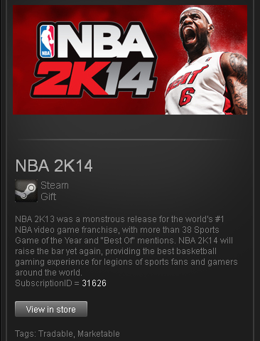 NBA 2K14 (NBA2K14) - STEAM Gift (ROW) - Region Free