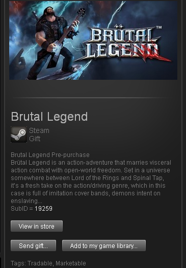 Brutal Legend Pre-purchase (ROW) STEAM Gift Region Free