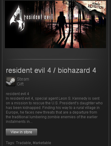 Resident Evil 4 Biohazard (ROW) STEAM Gift Region Free