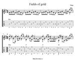 Sting - Fields Of Gold. ТАБУЛАТУРА для одной гитары