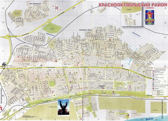 Detailed map of the Kirov district of Volgograd.