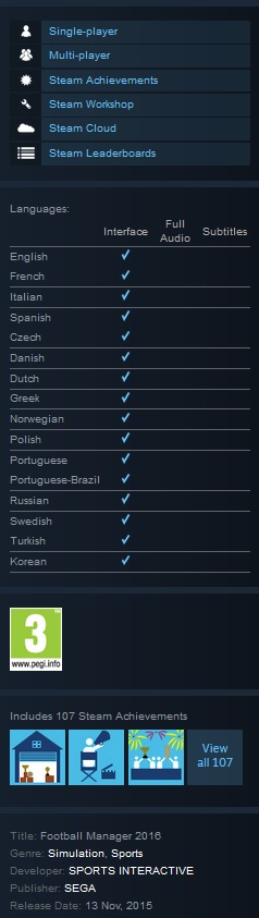 Buy Football Manager 2016 (Steam Gift / Region Free /ROW ...