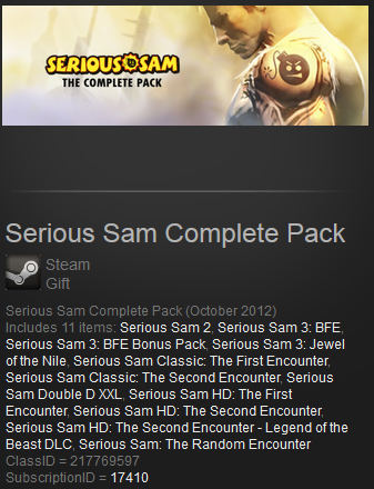 Serious Sam Complete Pack (Steam Gift ROW  Region Free)