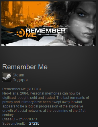 Remember Me(Steam Gift   Region Free**)