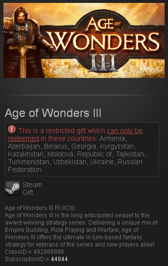 Age of Wonders III  (Steam Gift RU+CIS)