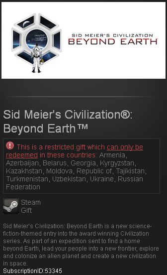 Civilization® Beyond Earth™ Steam Gift RU+CIS