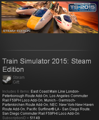 Train Simulator 2015 Steam Ed  (Steam Gift Region Free)