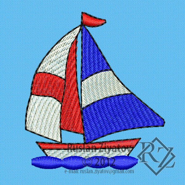 Design children's embroidery "Yacht"