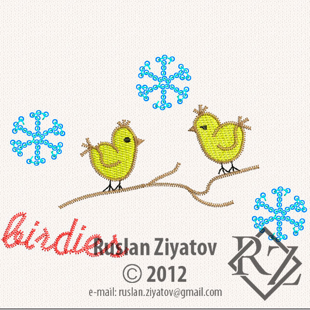 Машинная вышивка "Birdies"