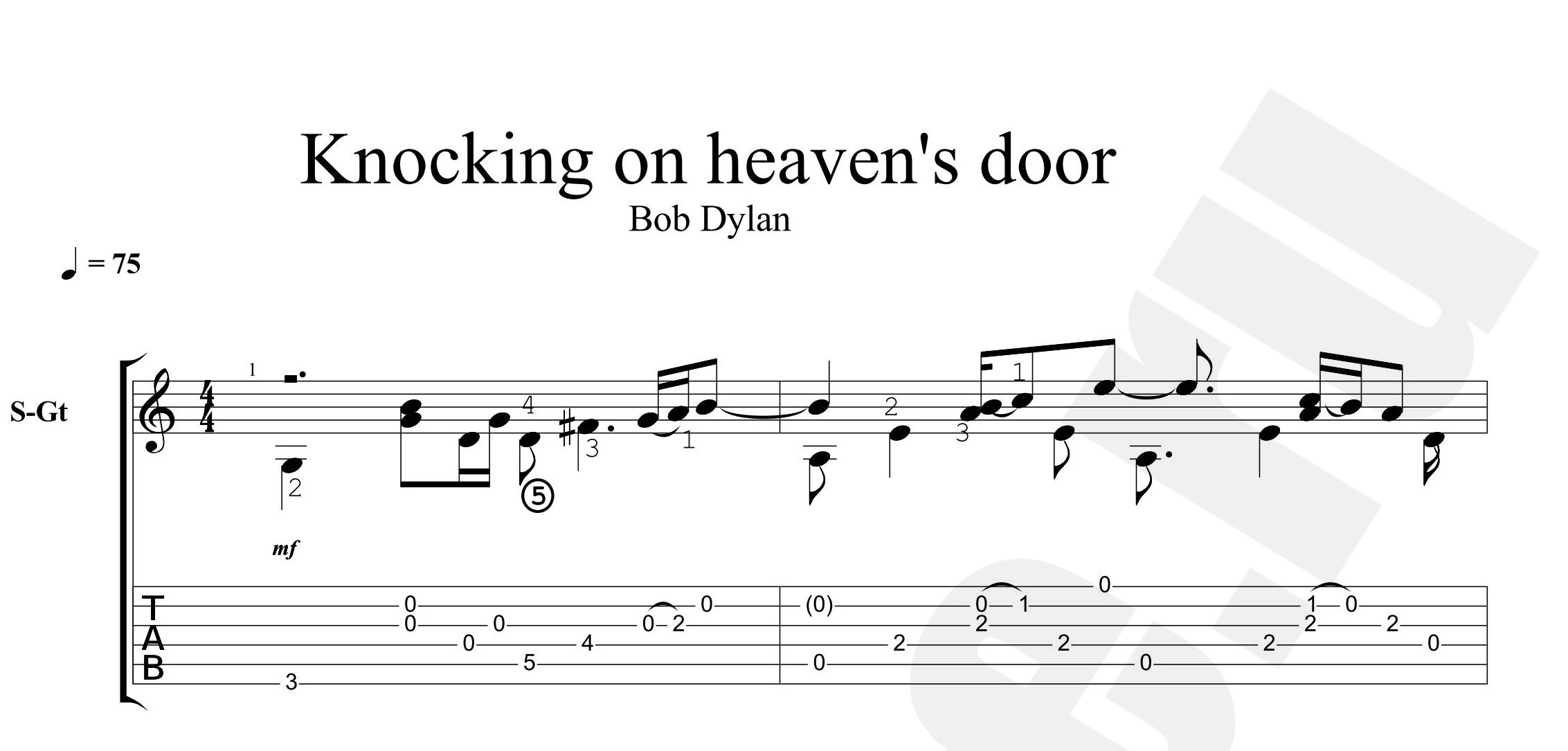 Knocking on heaven´s door. Ноты и табы
