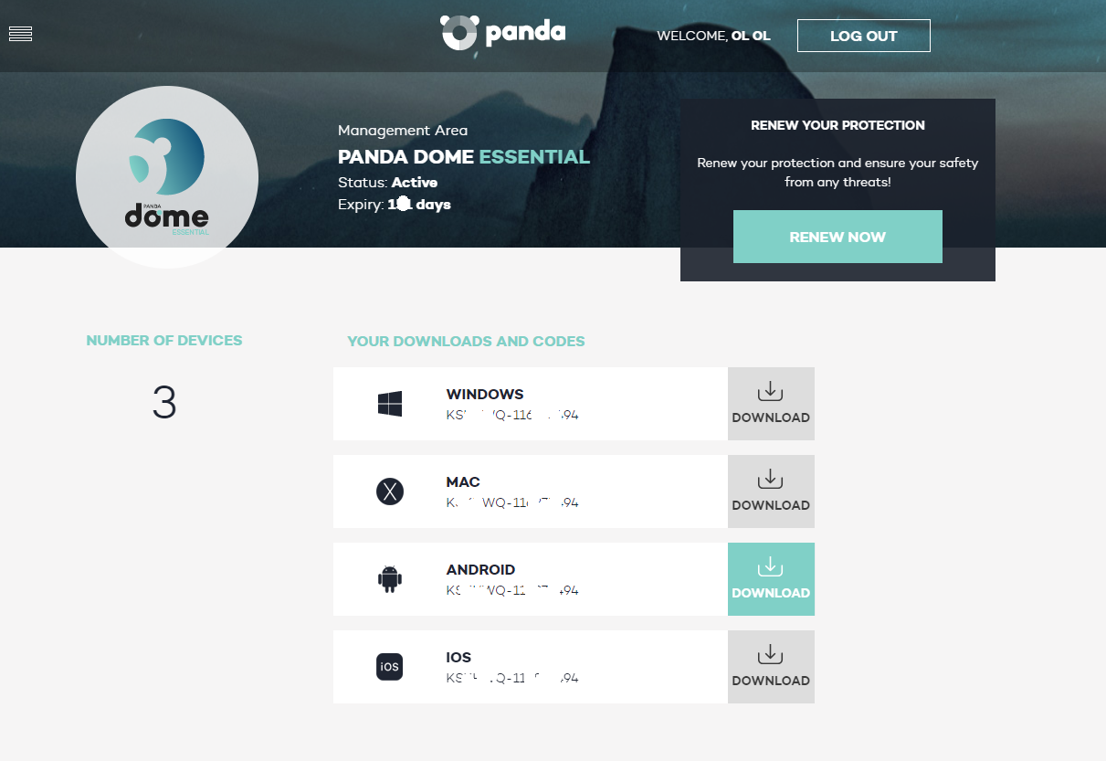 Panda Dome Essential 180 days / 3 devices key