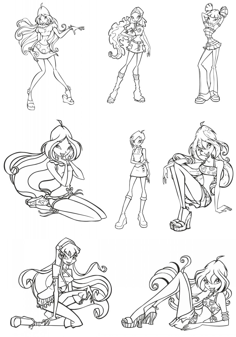 Winx (vector) - Contour drawings