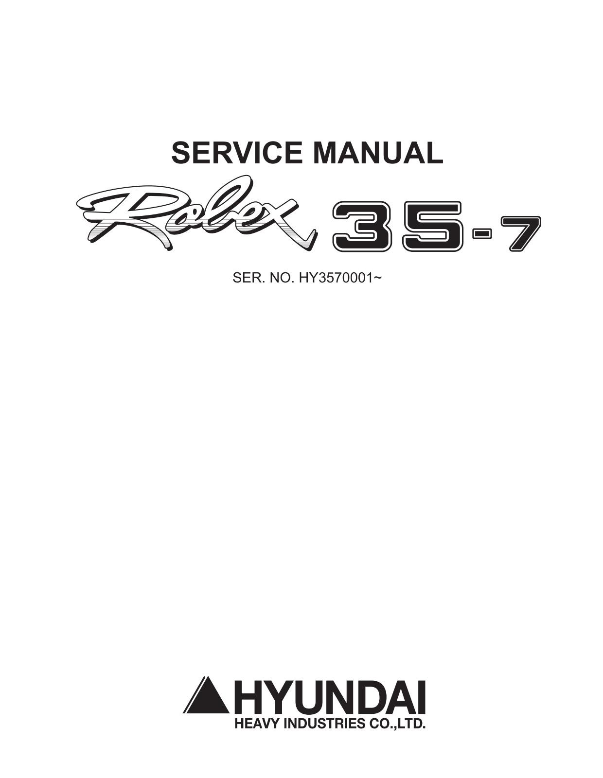 Руководство по ремонту и эксплуатации Hyundai R35-7