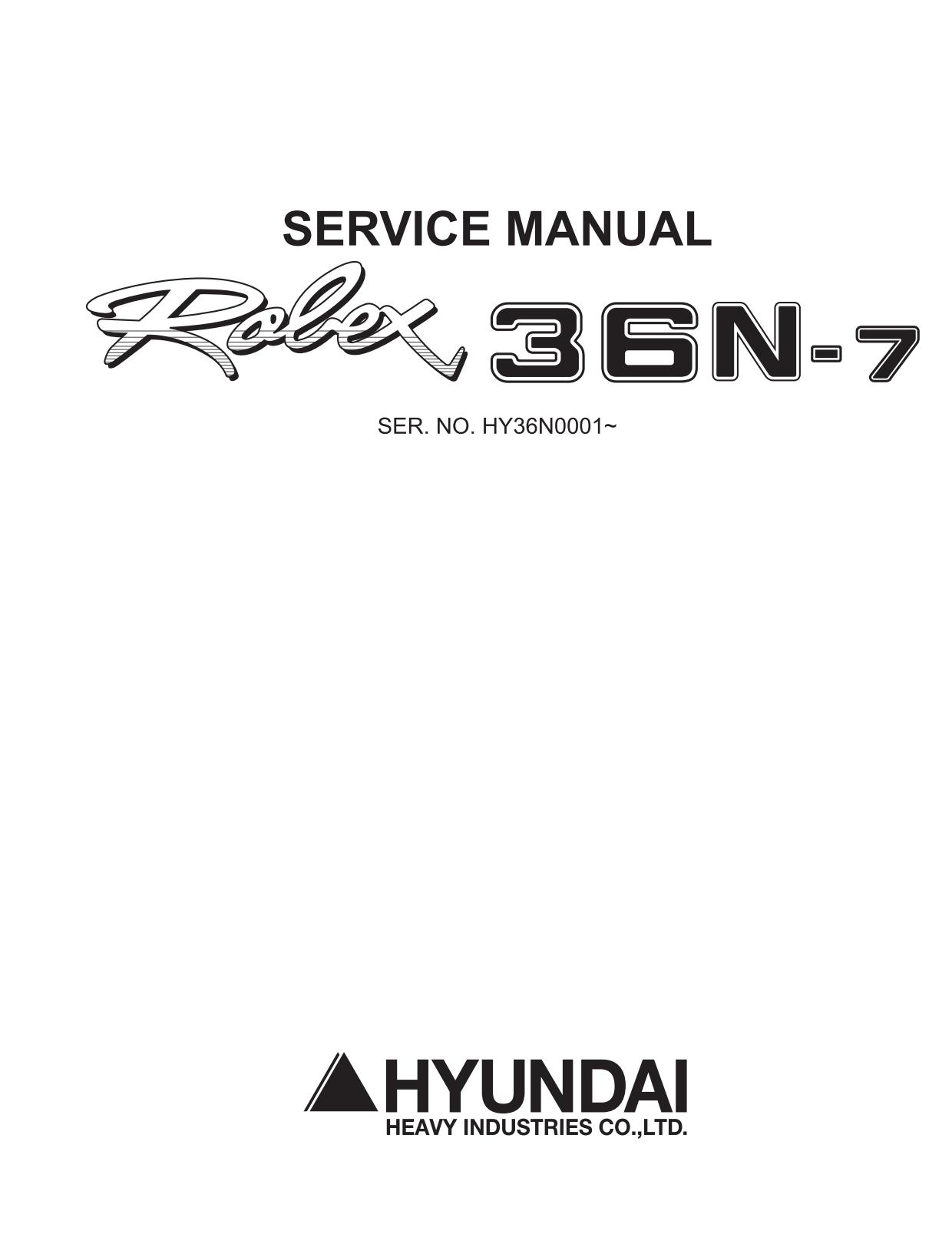 Руководство по ремонту и эксплуатации Hyundai R36N-7