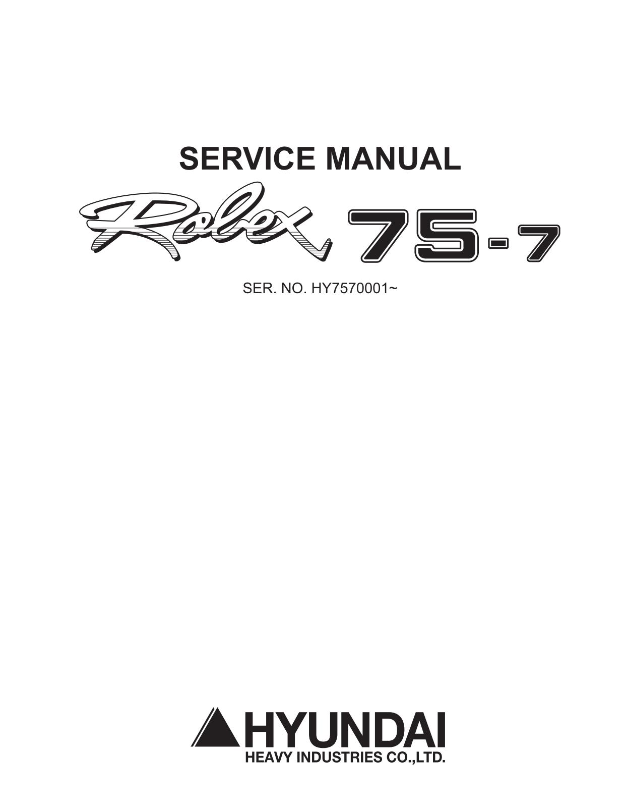 Руководство по ремонту и эксплуатации Hyundai R75-7