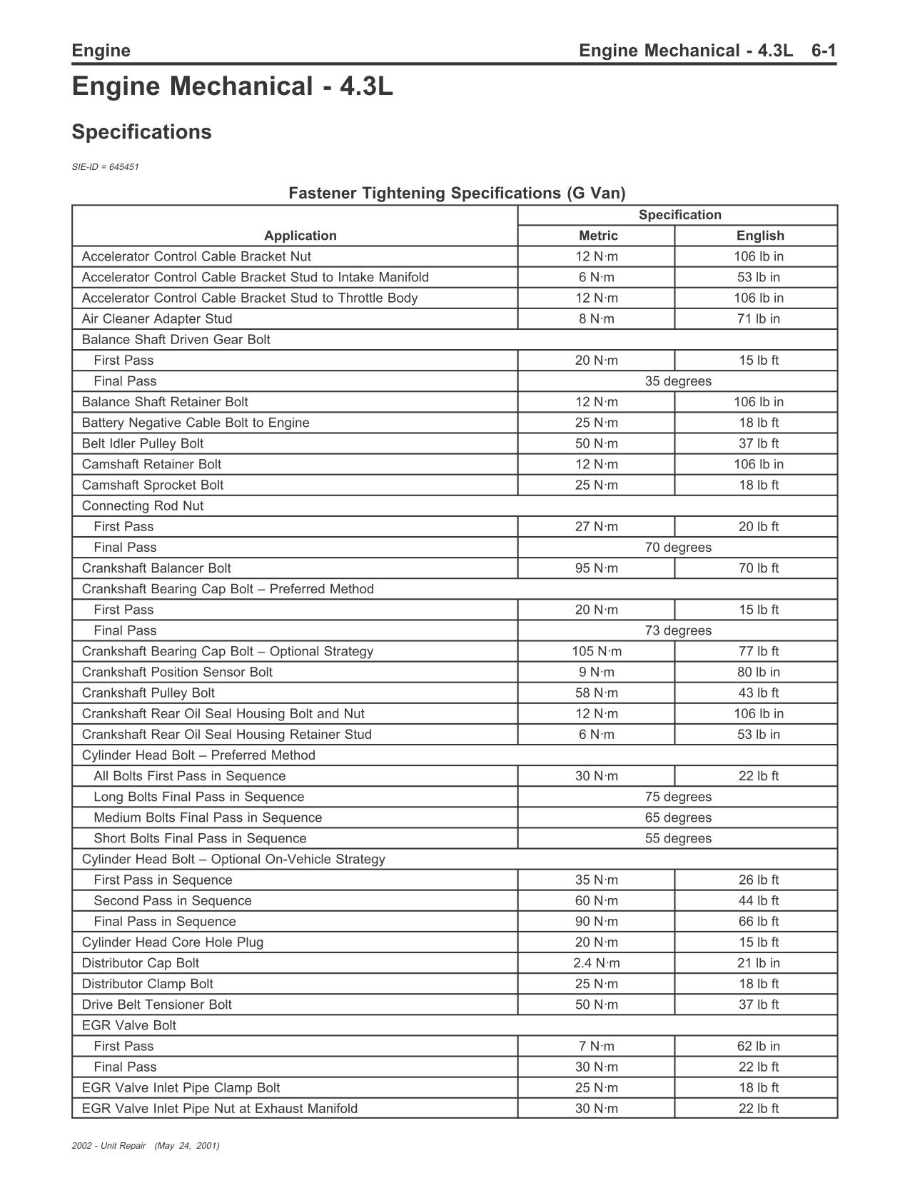 Ремонт и эксплуатация GM 4.3L