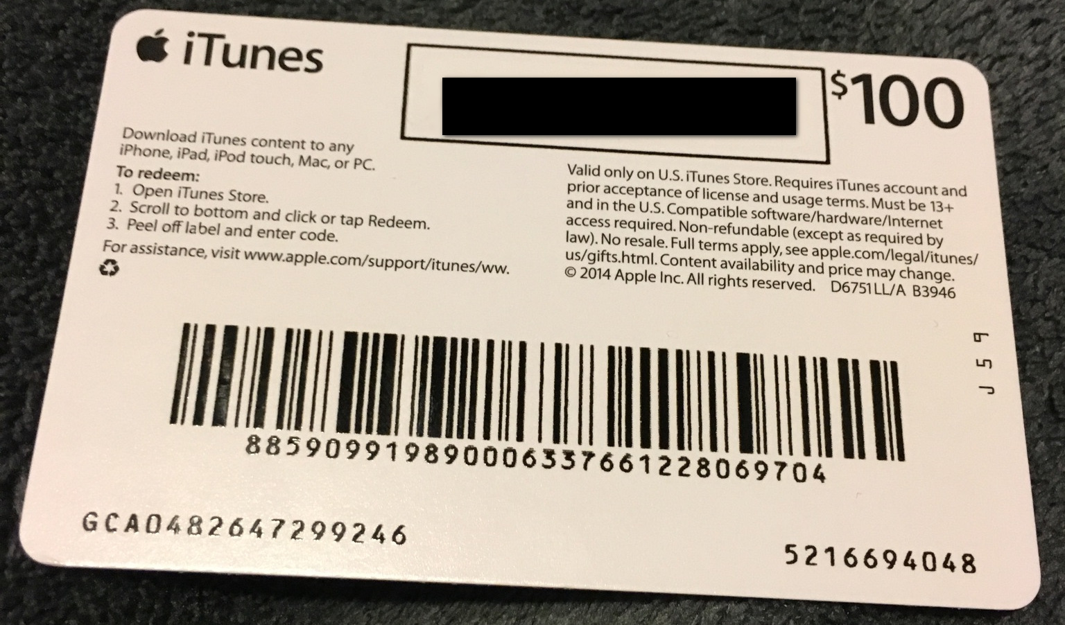 $100 iTunes