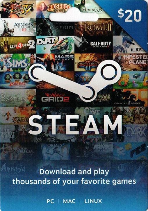 Подарочная карта steam wallet
