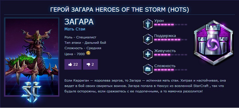Hero Zagara для heroes of the storm(Battle.net Key)