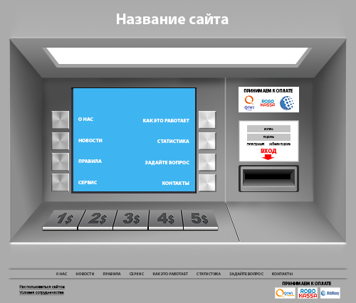 Веб Шаблон сайта "Банка" в psd + html 5