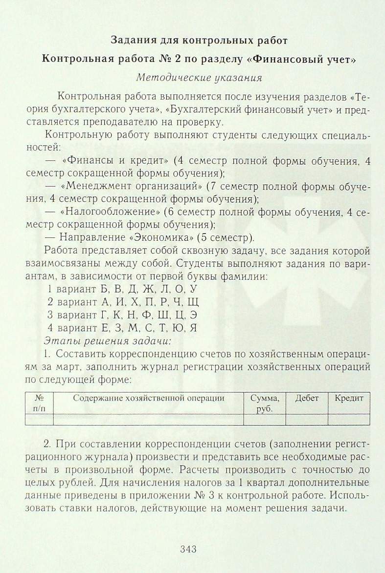 Контрольная работа: по Финансовому менеджменту 6