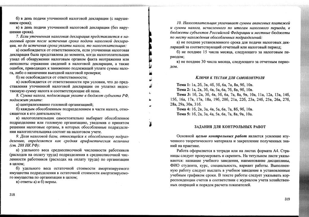 Контрольная работа: Налоговая декларация