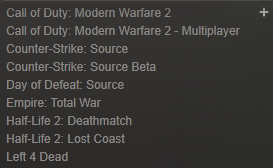 Counter-Stri + L4D + COD:MW 2 + HL2 + Empire: Total War
