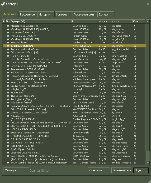 MasterServer для раскрутки сервера CS 1.6 + Статистика