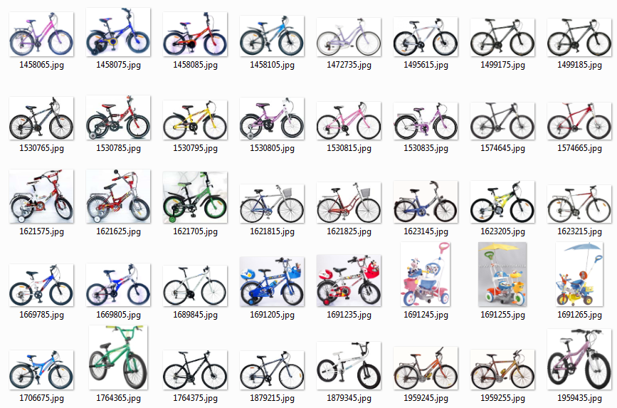 База данных велосипедов и их характеристик (формат csv)