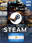STEAM WALLET GIFT CARD 200 ARS ✅(ARGENTINA ACCOUNT)
