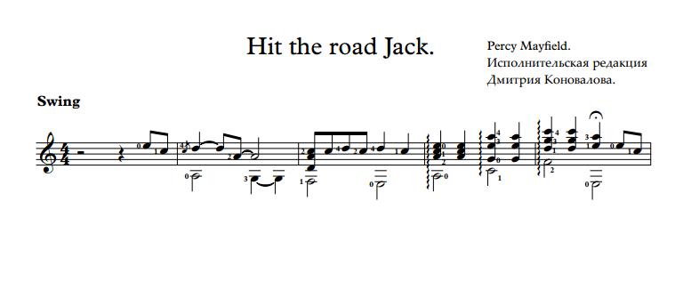 Хит зе роад джек. Hit the Road Jack Ноты для гитары. Хит зе роуд Джек Ноты для гитары. Road Jack Ноты. Hit the Road Jack Ноты.