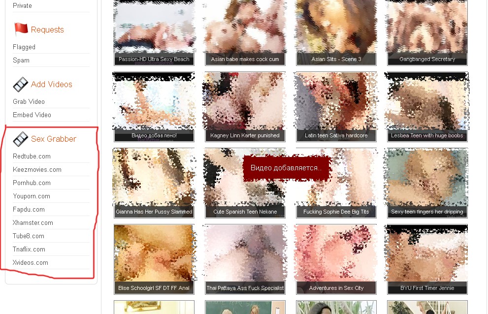 Модуль граббера видео для Adult Video Script