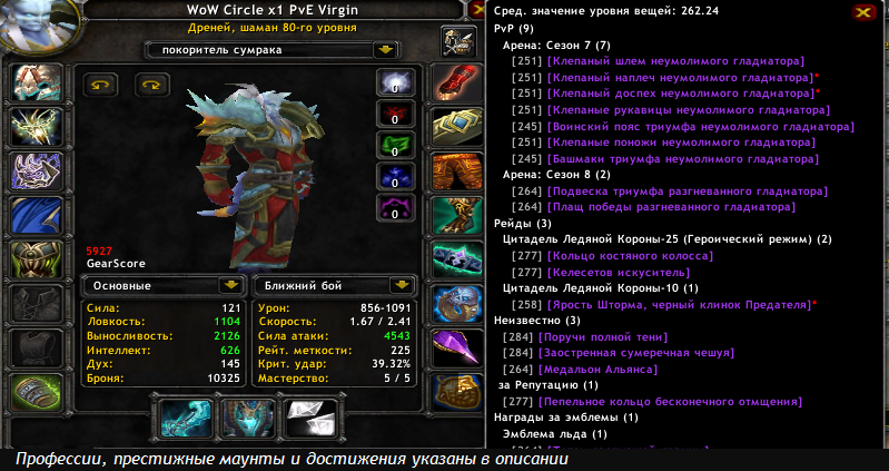 X1LK Шаман Альянс (PvE&P Хил/PvE Элем/PvE&P Энх) №90