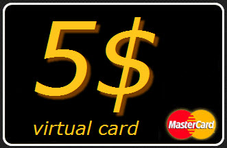 5$ (USD) виртуальная карта Mastercard (выписка)