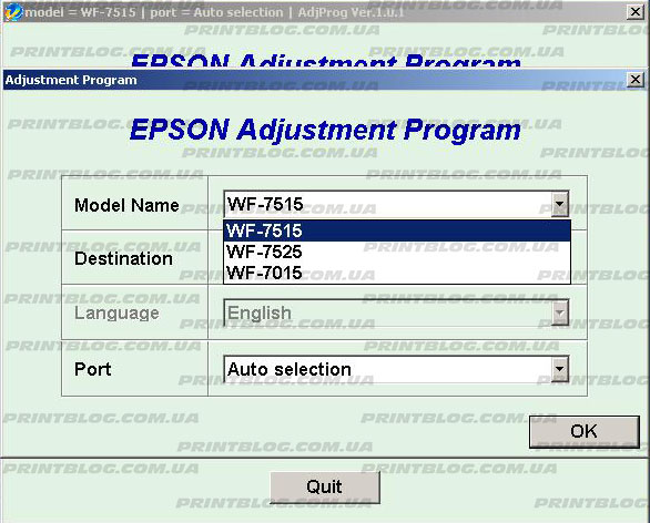Adjustment program Epson WF-7515, WF-7015, WF-7525