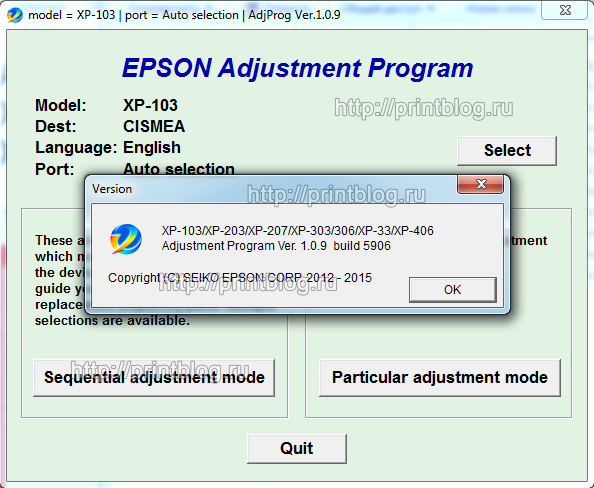 Buy Adjustment program Epson Home XP-100, XP-102, XP-103 ...