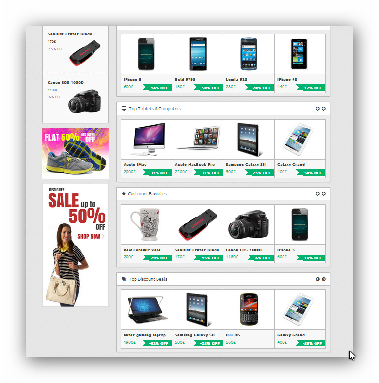 Online electronics store joomla