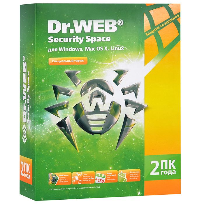 Dr.WEB Security Space 1 PC 2 years + mobile antivirus