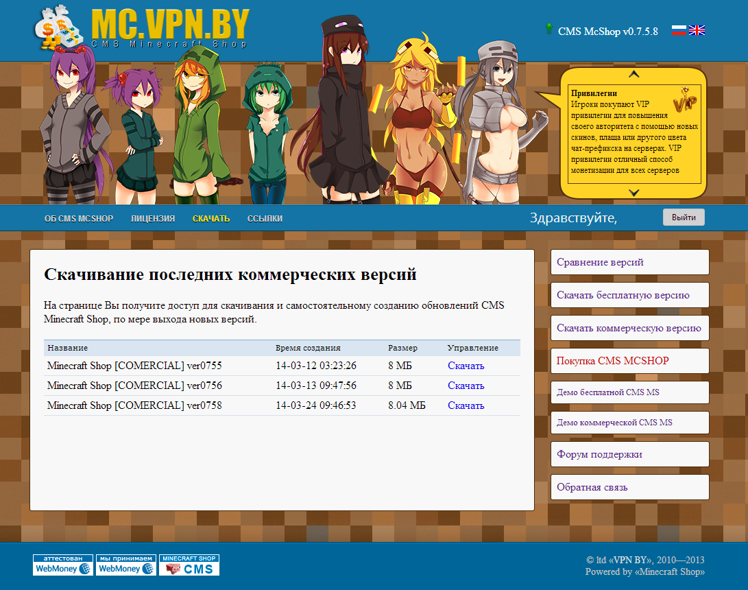 Premium CMS MINECRAFT SHOP