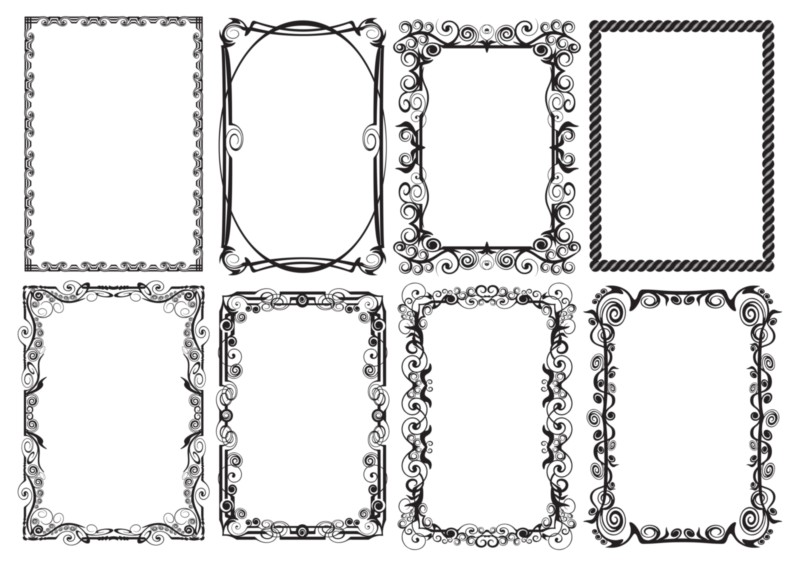 Black and white vector design frame for text