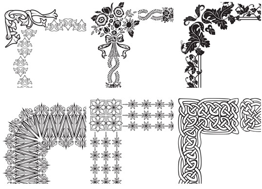 Black and white vector ornamental frame