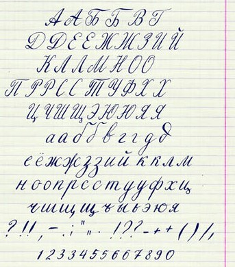 Имитирующий почерк. Алфавит написанный пером. Прописи чернилами. Прописи вектор.