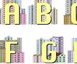 The Latin alphabet, decorated with drawings of houses - irongamers.ru