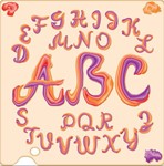 Декоративные буквы латинского алфавита из мазков краски