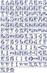 Анимированные стальные буквы, русские и латинские