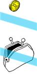 The source animated banner Purse and money