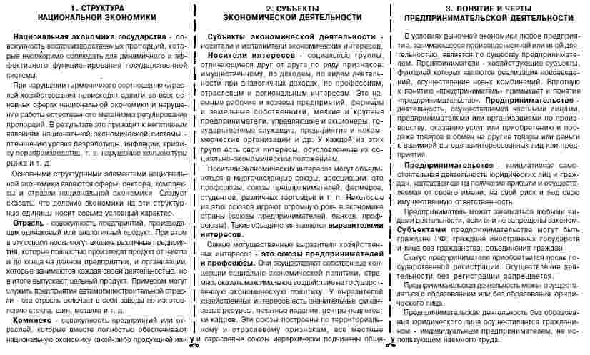 Шпаргалка: Шпаргалка по Экономической информации