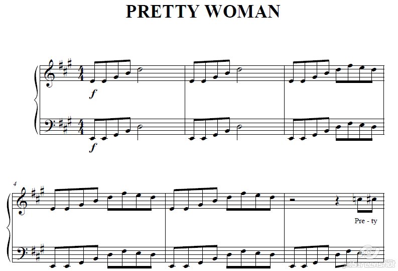 ELVIS PRESLEY (PRETTY WOMAN) для аккордеона/фортепиано